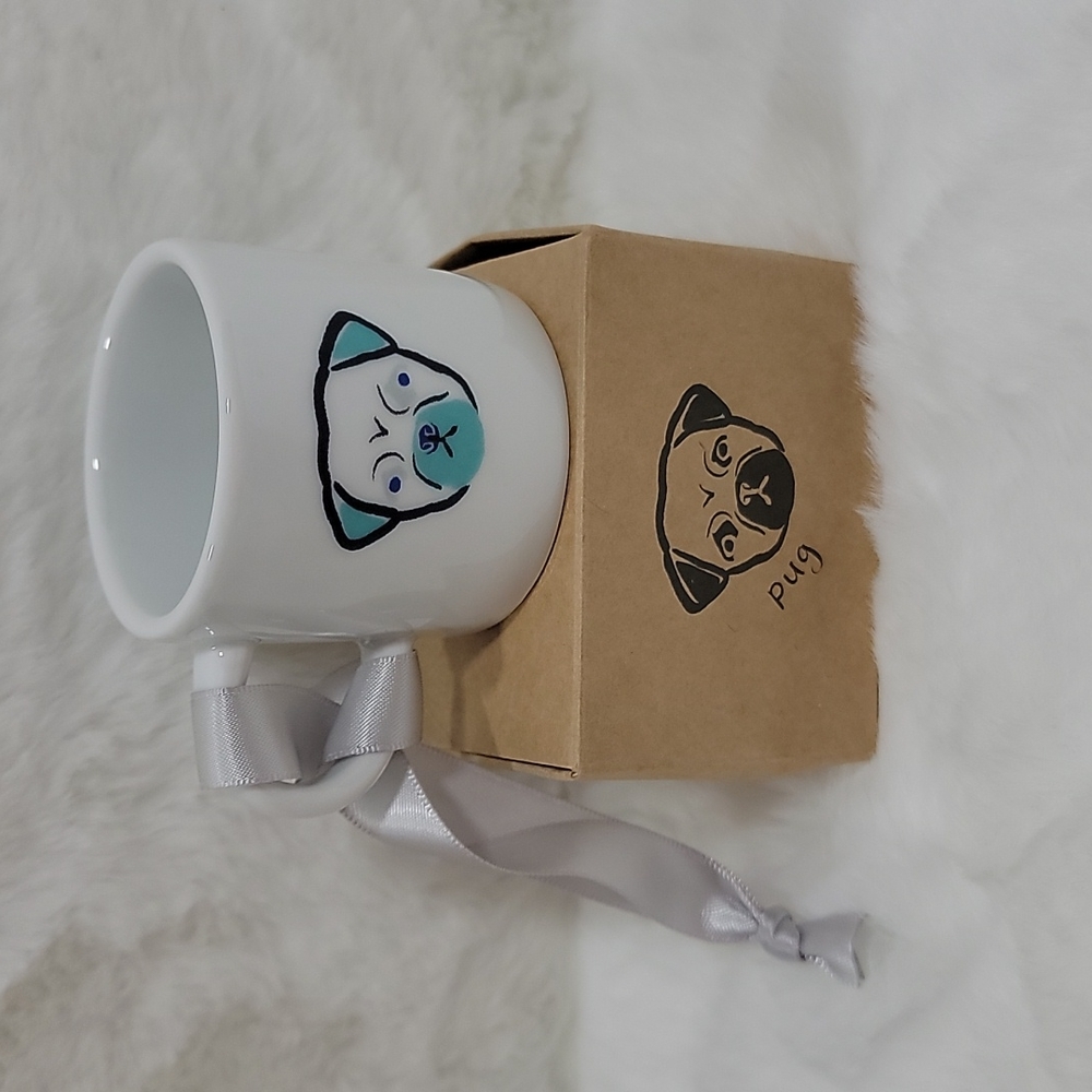 Pet Shop Pug Espresso Mini Mug Ornament